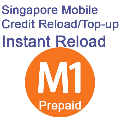 [Singapore] M1 Mobile /Cellphone Prepaid Card Online Recharge/Reload/Top-up Credit (Must be prepaid no)
